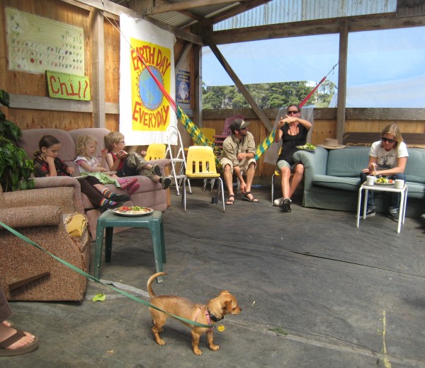 eatin in the shade house!